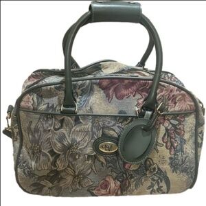 Vintage DVF Diane Von Furstenberg Floral Tapestry Weekender Carry-On Bag w/ Lock